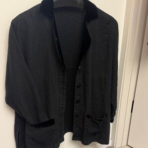 Black Velvet-Trimmed Women's Blazer